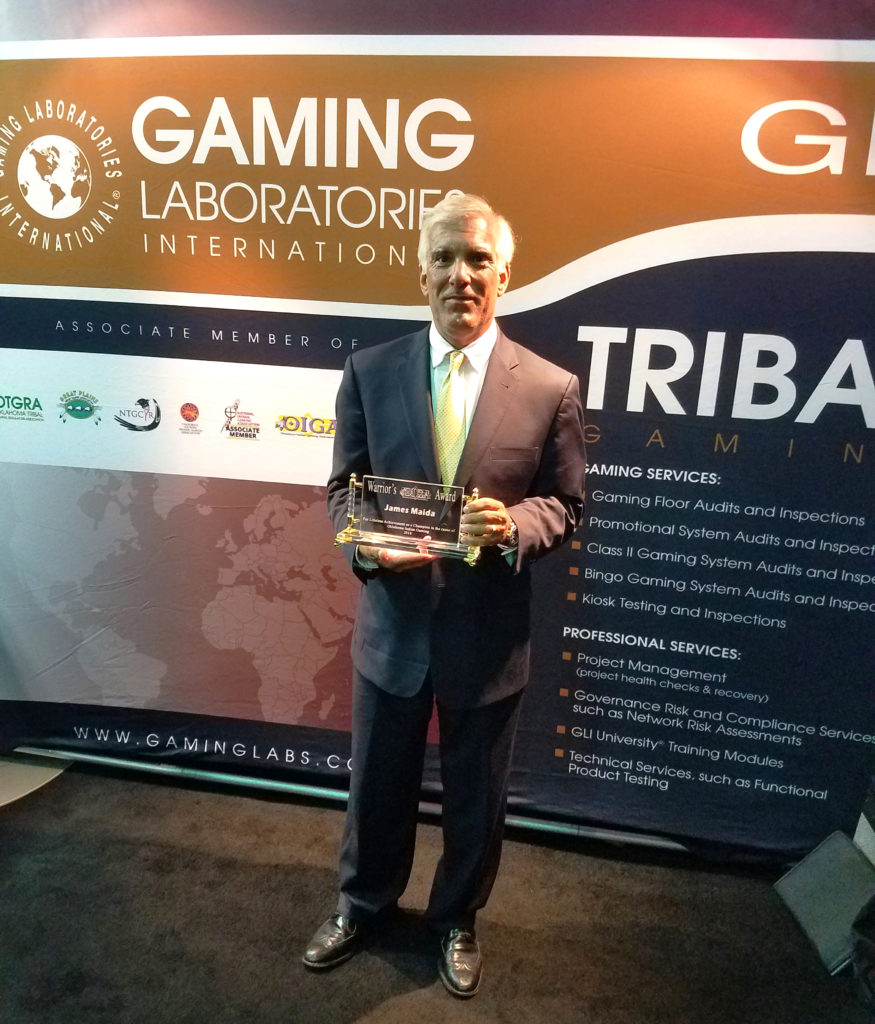 GLI President/CEO James Maida Honored with OIGA’s Modern Day Warrior Award in Recognition of 20+ Years of Dedication to Oklahoma Indian Gaming