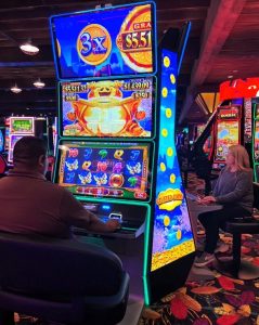 Konami Gamings DIMENSION 43x3 Stuffed Coins at Barona Barona Resort & Casino adds Konami's latest innovation