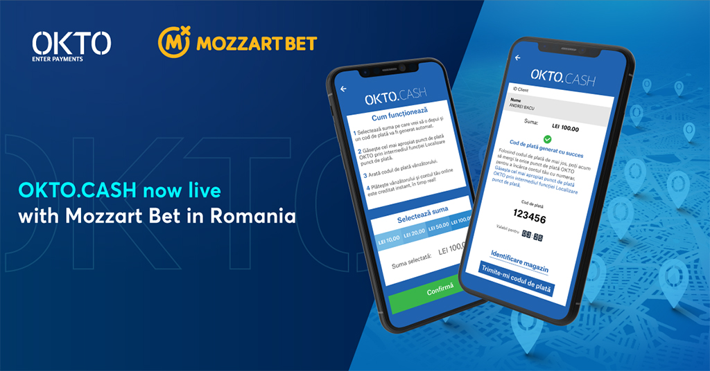 OKTO.CASH now live with Mozzart Bet in Romania