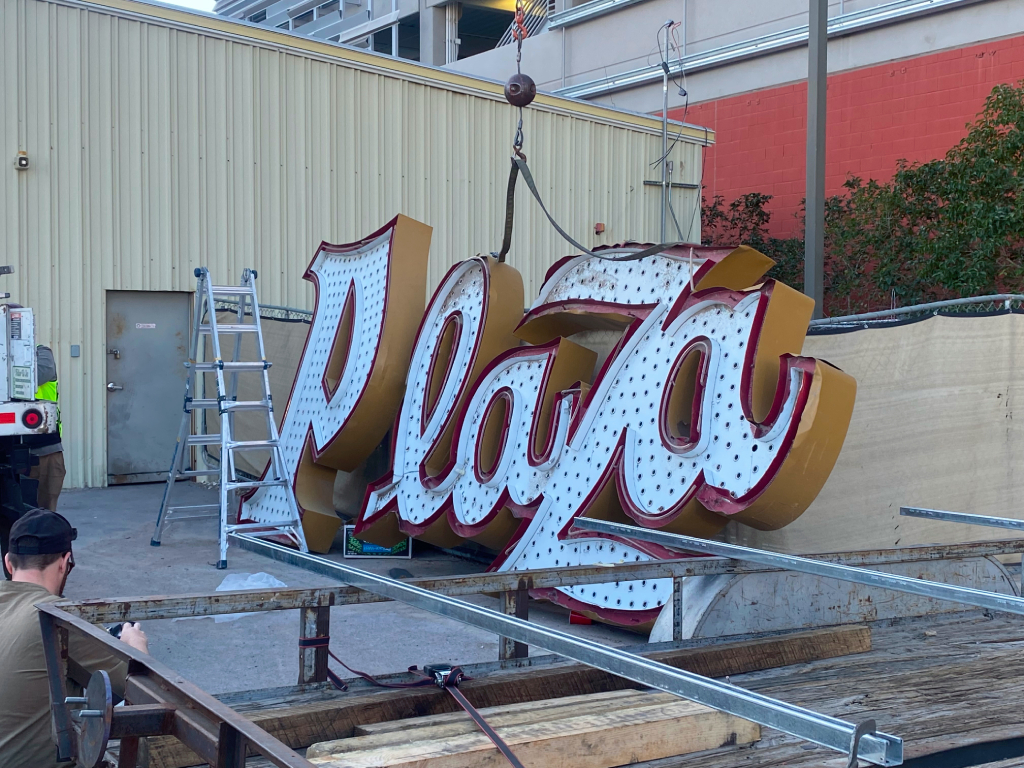 Plaza Hotel & Casino donates sign to The Neon Museum