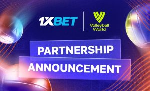 Partnership announcement VWx1XBET 002 1xBet is global betting partner of Volleyball World