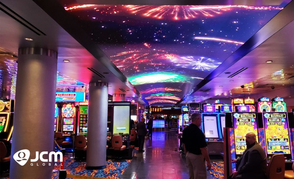 aa 30 JCM Global Creates Stunning New Experience for MotorCity Casino Hotel’s Guests with 80-Foot Curved LED Display on the Ceiling of Promenade