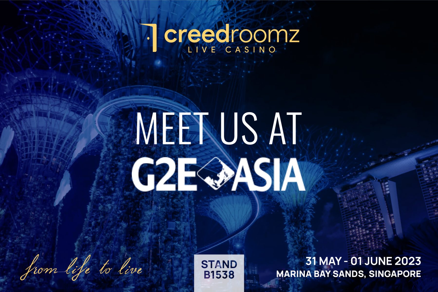 CreedRoomz to attend G2E Asia