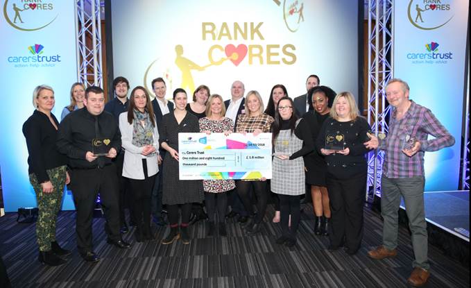 The Rank Group celebrates raising a record £1.8M for Carers Trust thanks to support of staff and customers