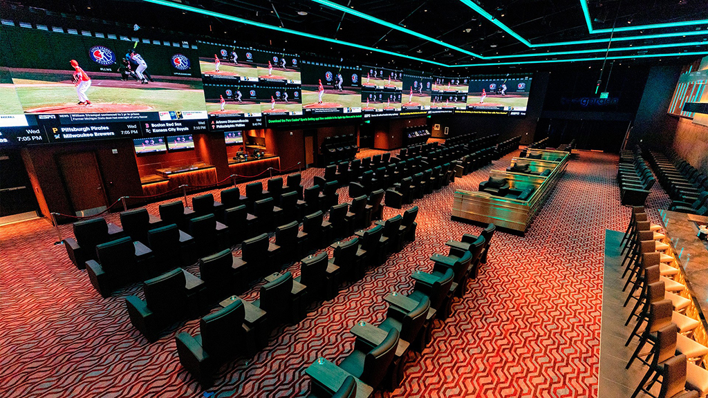 Gary Platt installs Sportsbook chair at Parx Casino
